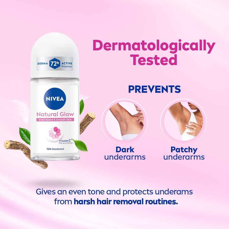 Nivea Natural Glow Even-toned & Smooth Skin 72h Protection Roll On Combo