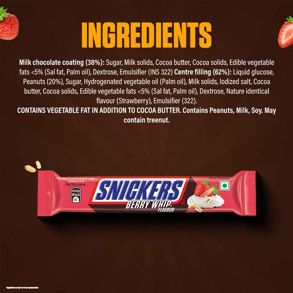 Snickers Berry Whip Creamy Peanut Chocolate Bar