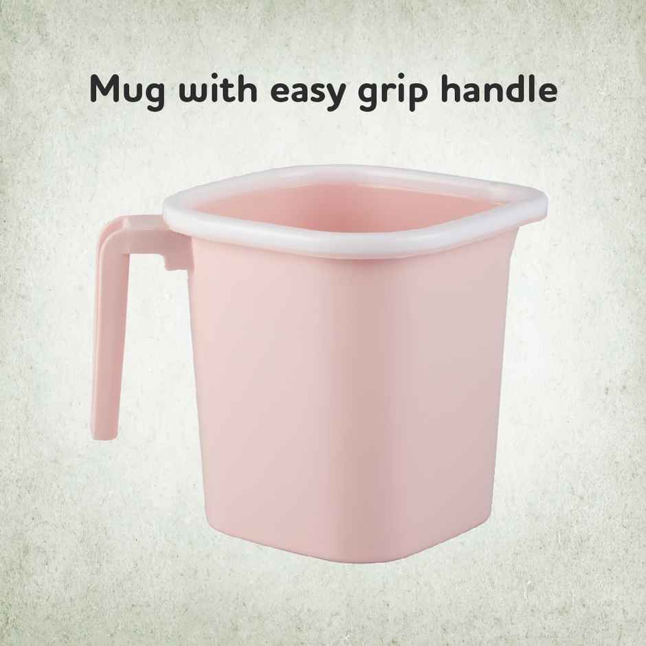Ratan Plasticware Premia Bath Mug | 1.5 L| Daiso Pink | Pack Of 1