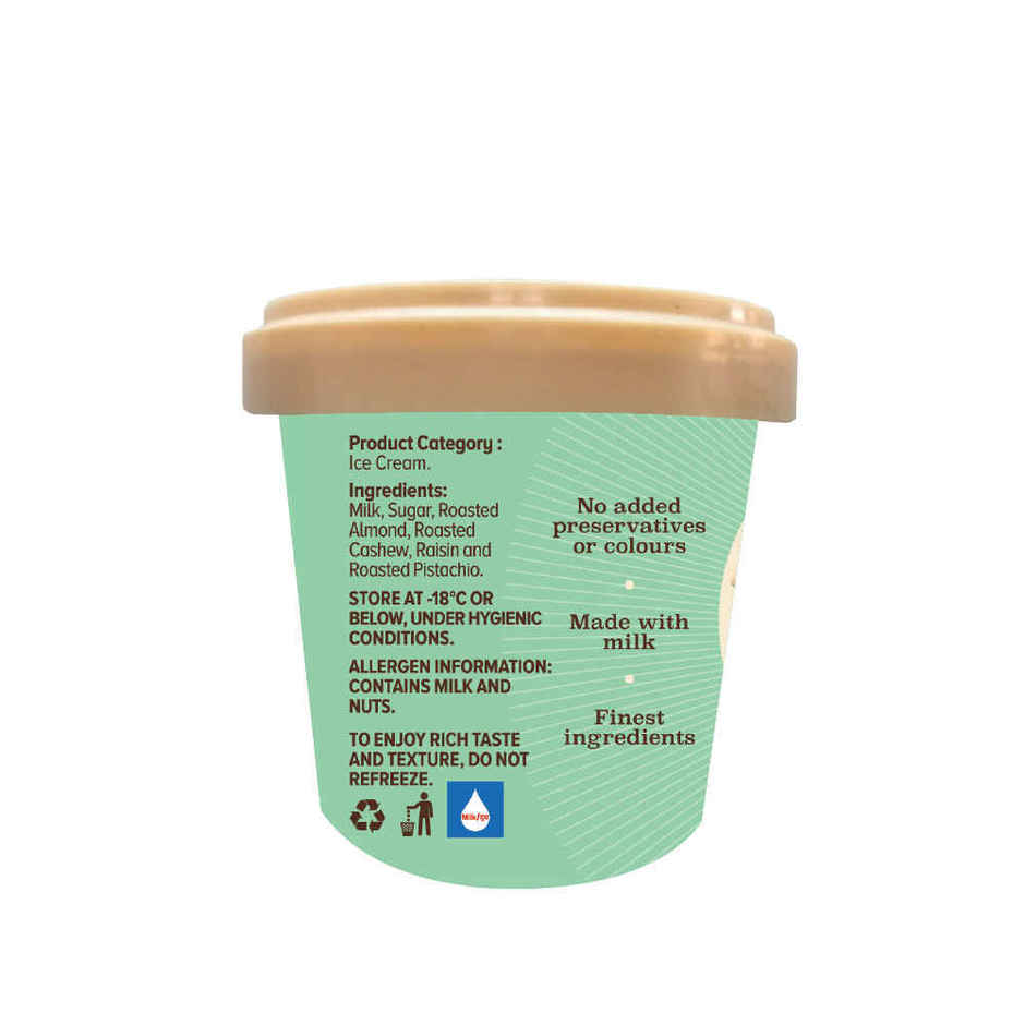 NIC Dry Fruit Overload Ice Cream Tub | Preservative Free | No Artificial Flavors