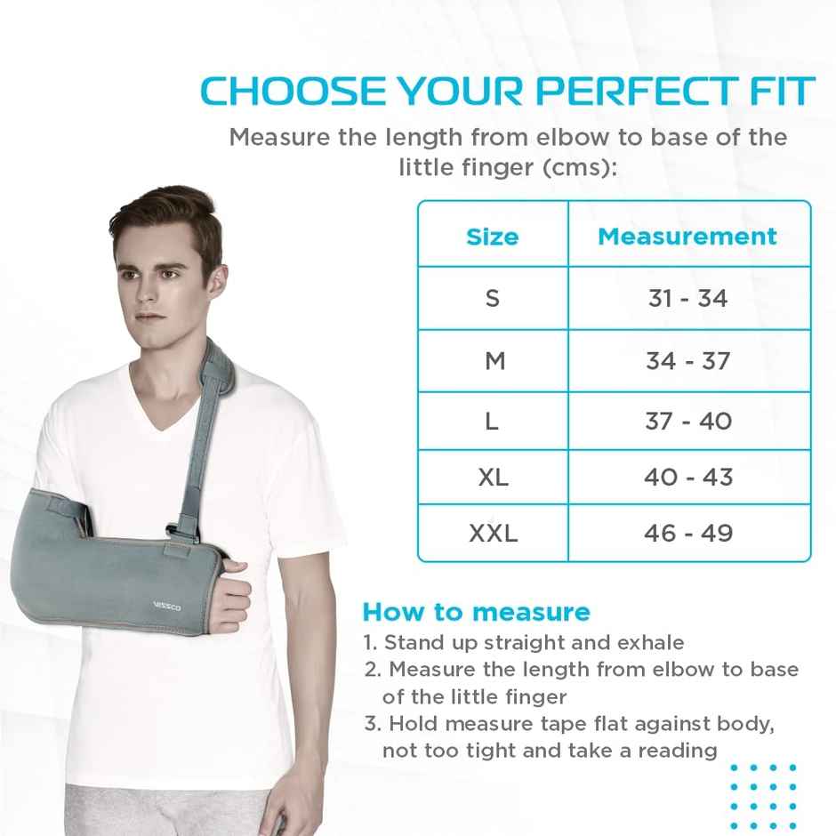 Vissco Arm Pouch Sling (Moderate Support) Grey L