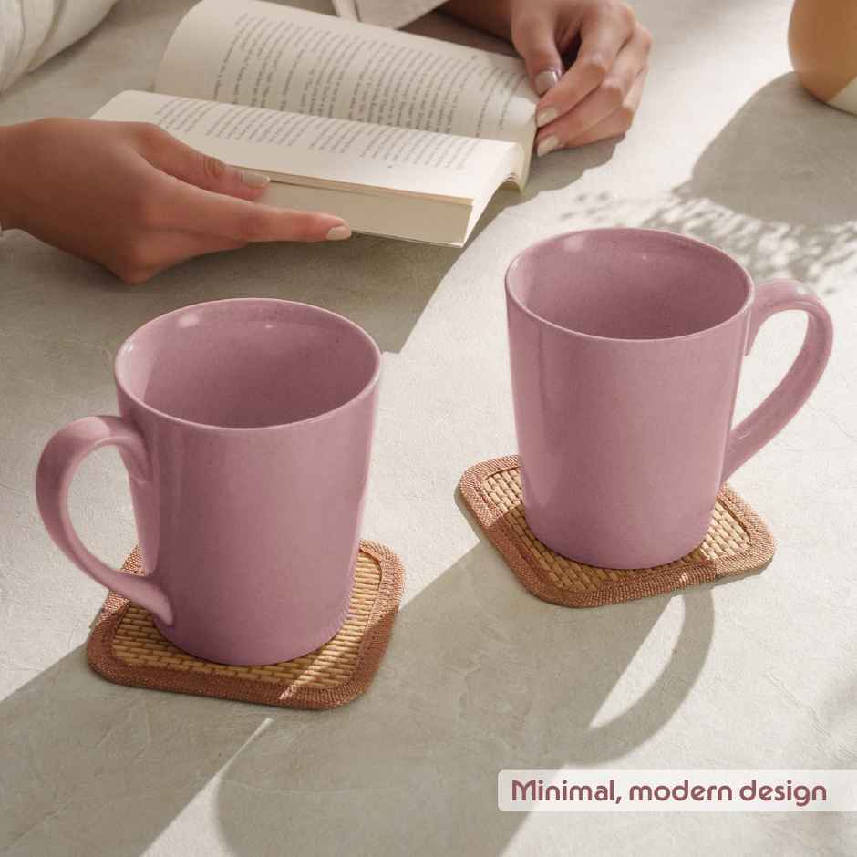 Borosil Porcelia Haven Lilac Tea Coffee Porcelain Mug Set Microwave Dishwasher Safe
