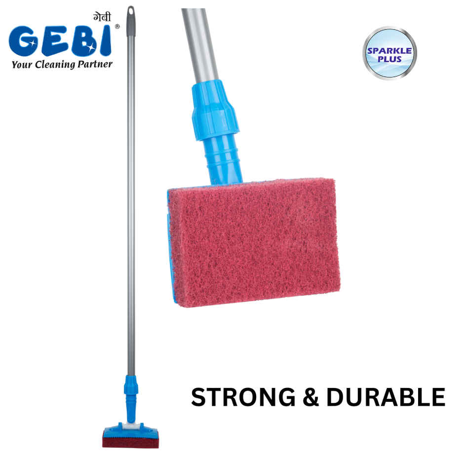 Gebi Flexi Scrubber Big - Commander Tile Brush | Telescopic Handle