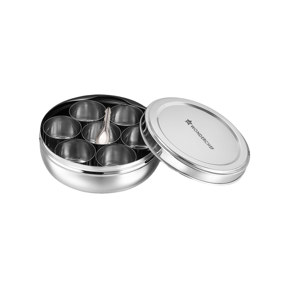 Wonderchef Ambrosia Masala Box 7 Container with Spoon | SS
