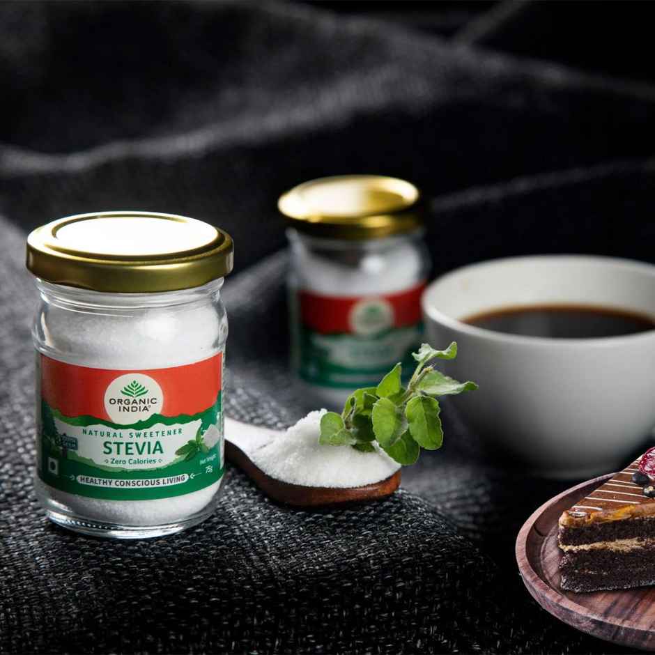 A Tata Product - Organic India Stevia Powder, Natural Sweetener, Sugar Free