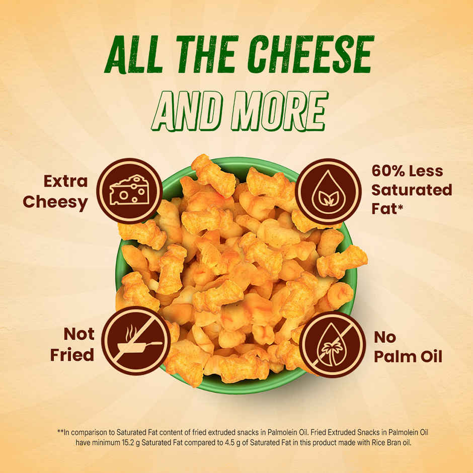 Too Yumm Extra Cheesy Crunchy Cornado, 60%  Less Saturated Fats, No Palm Oil Healthy Cheese Puffcorn Combo