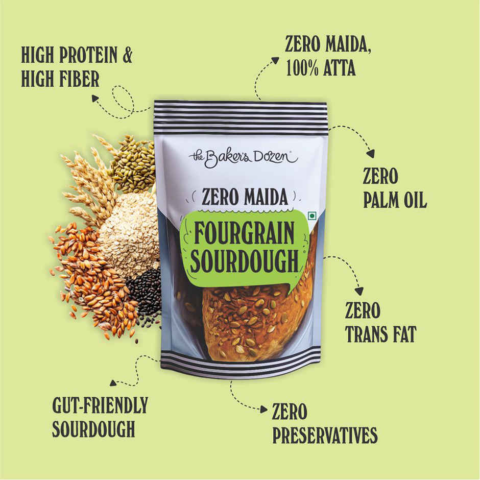 The Baker's Dozen Fourgrain Sourdough Zero Maida Gut Friendly Combo
