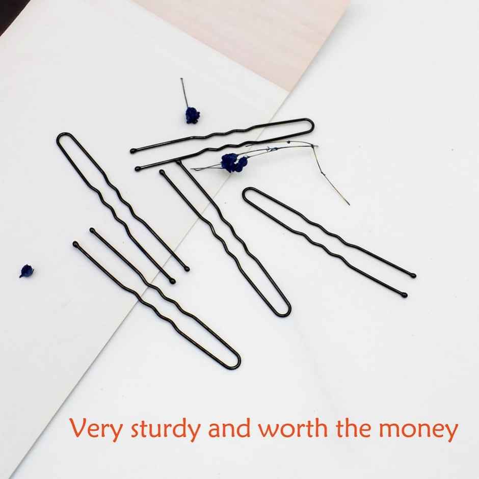 Beautiliss Professional U shaped Hair Pins Big Size with Storage box Thick Black Ball tip Metal