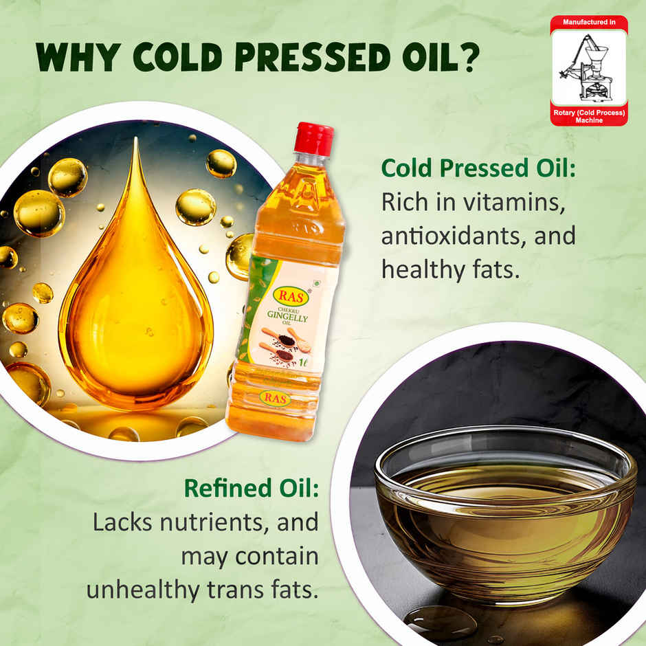 Ras Chekku Gingelly Oil Bottle - Cold Pressed Oil