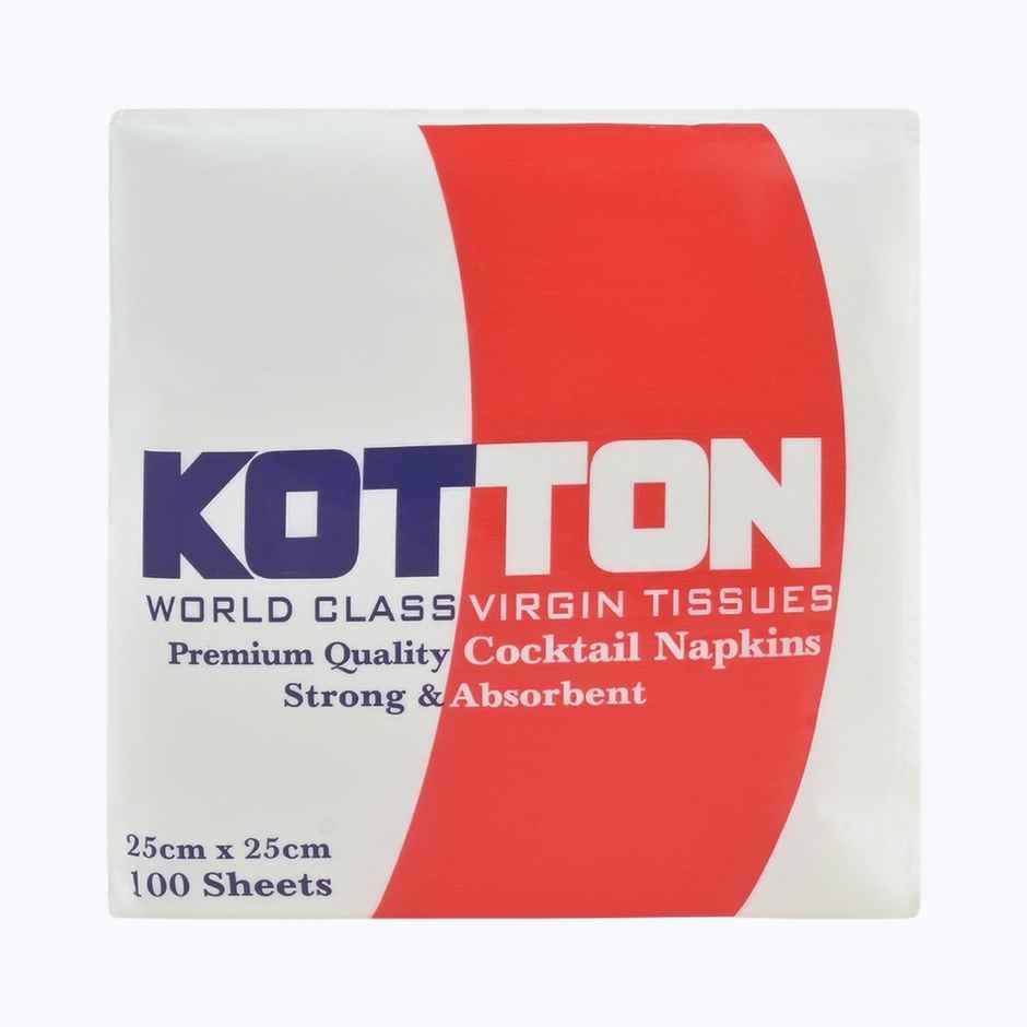 Kotton Multipurpose Napkin | 100% Virgin Pulp-Paper | 25 cm X 25 cm | 100Pcs Combo