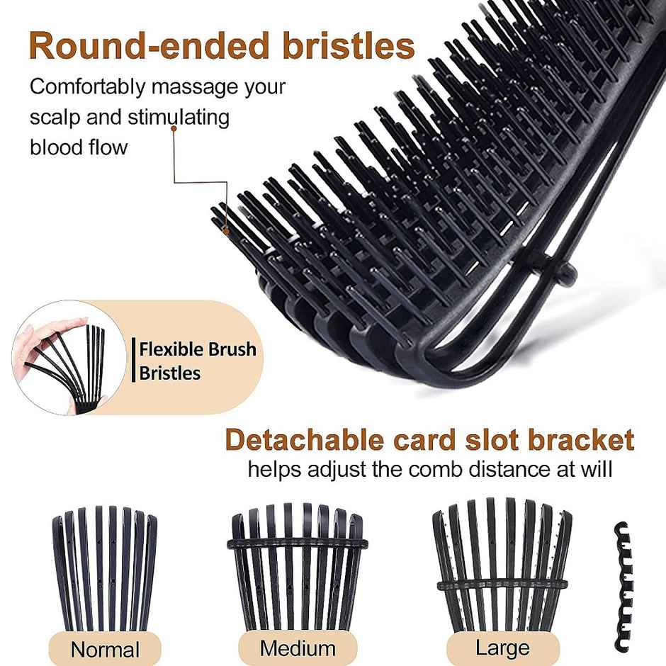 Bronson Professional Wet And Dry Hair Detangler Hair Brush With Spacing Clip | Color May Vary