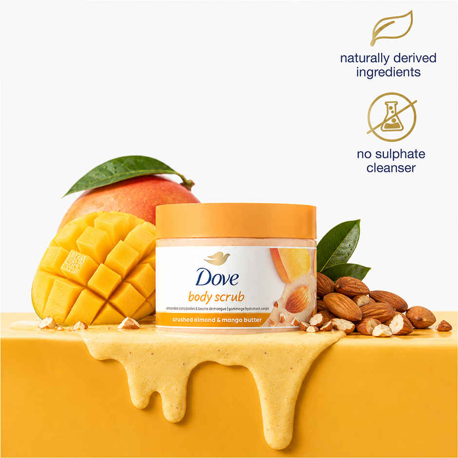 Dove Body Polish Scrub | Almond & Mango Butter | For Dry Skin | Get Soft & Smooth Skin