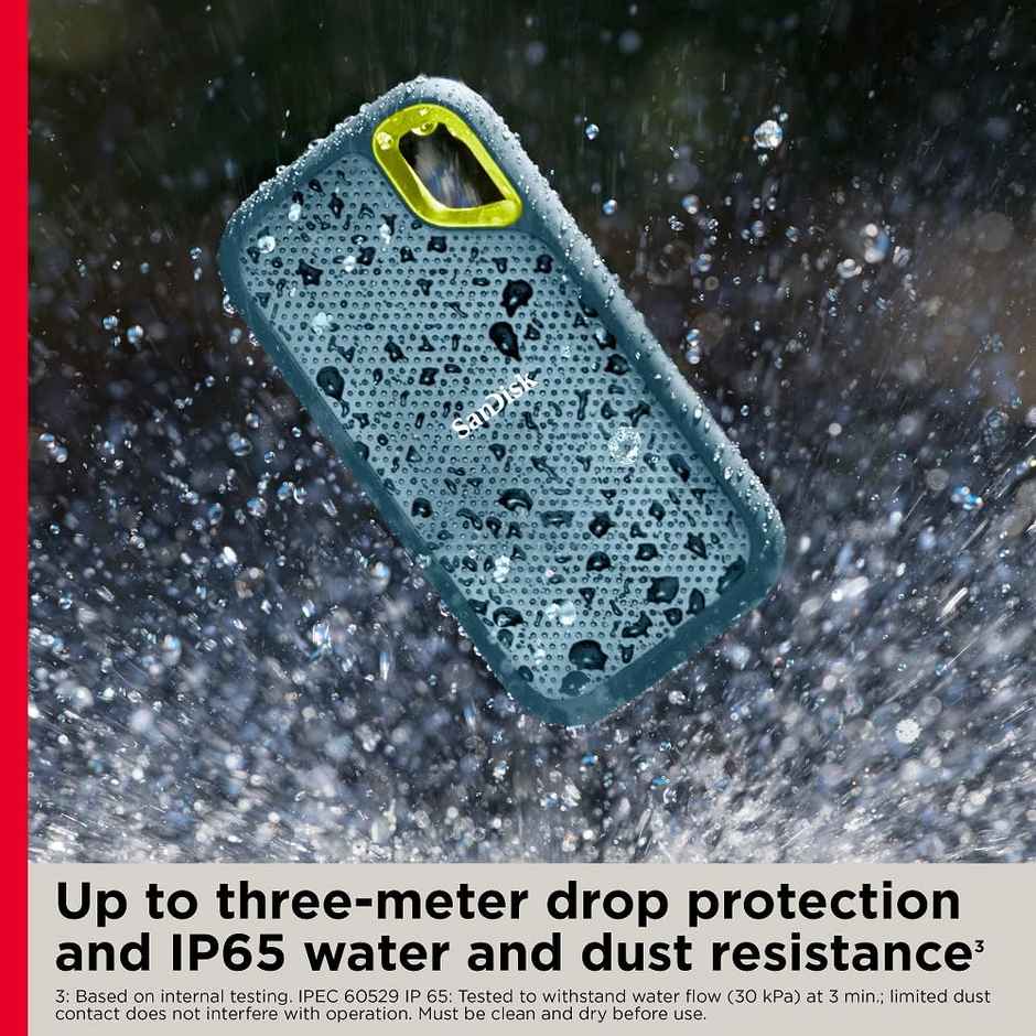 Sandisk Extreme Portable 1TB External SSD, 1050Mb/S R, 1000Mb/S W,, Sky blue Color