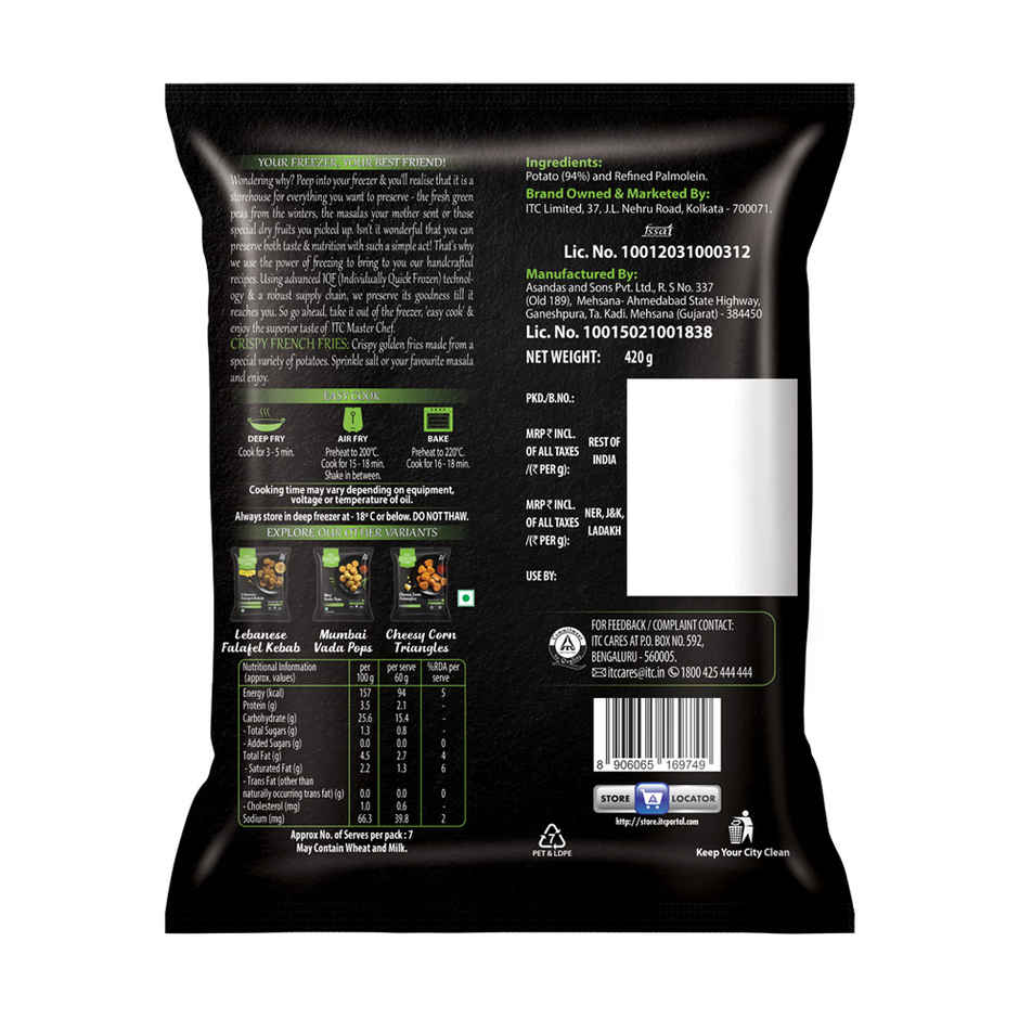 ITC Master Chef Crispy French Fries | No Added Preservatives Combo