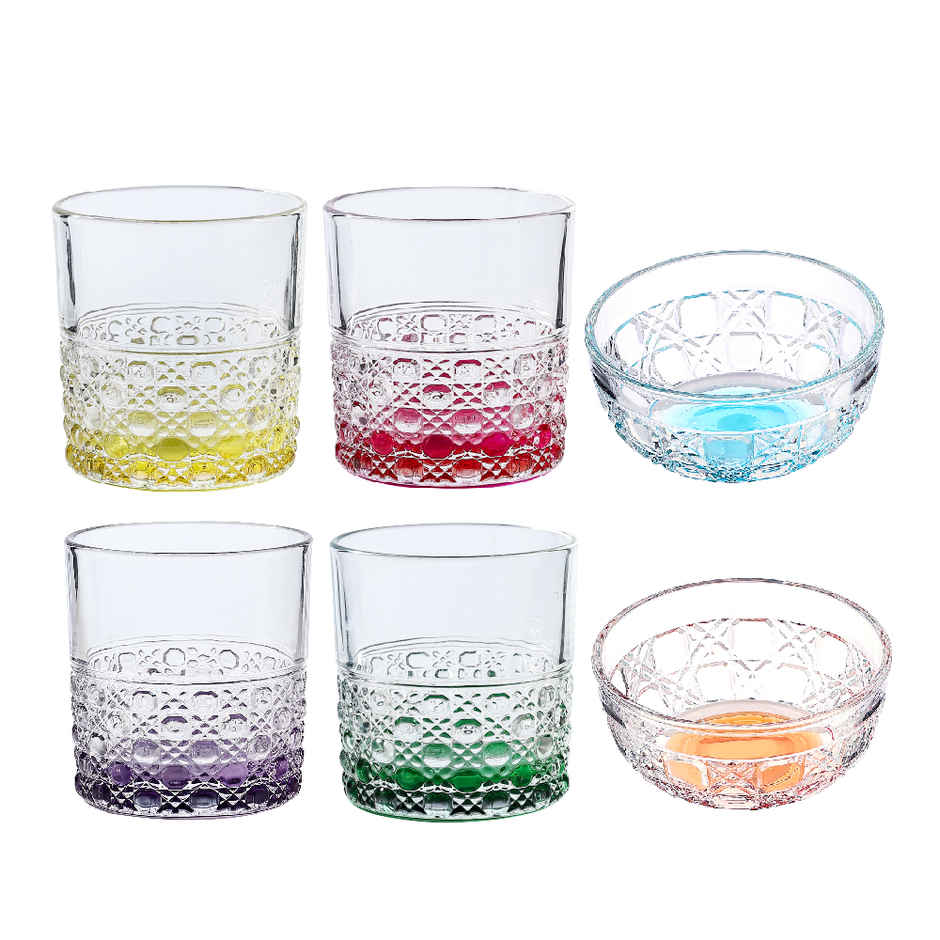 Sanjeev kapoor BAKU COLORED PARTY SET | 4 pcs 330 ml + 2 pcs 300 ml