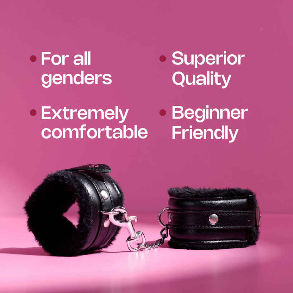 Leezu's Leather Handcuffs with Soft Fur for Couple