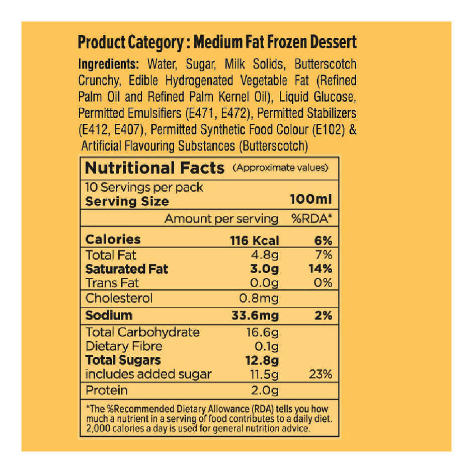 Cream Pot Butterscotch Tub | Creamy Dessert Tub