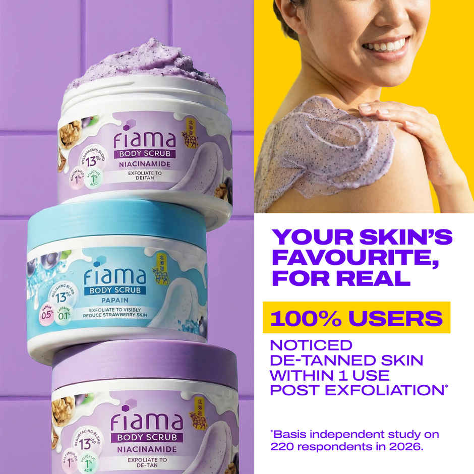 Fiama De Tan Body Scrub with 1% Niacinamide | Exfoliating Scrub for Instant Brightness