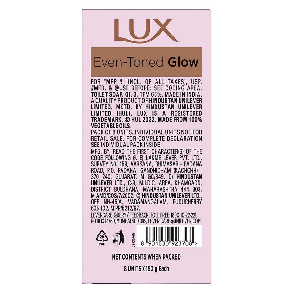 Lux Even-Toned Glow Bathing Soap infused with Vitamin C & E For Superior Glow Offer