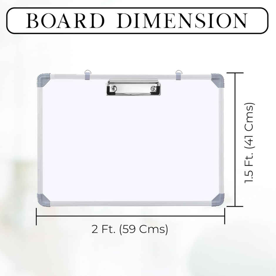 Se7en Non-Magnetic Dry Erase 1.5x2 feet Standing Whiteboard with Cap-Duster Marker
