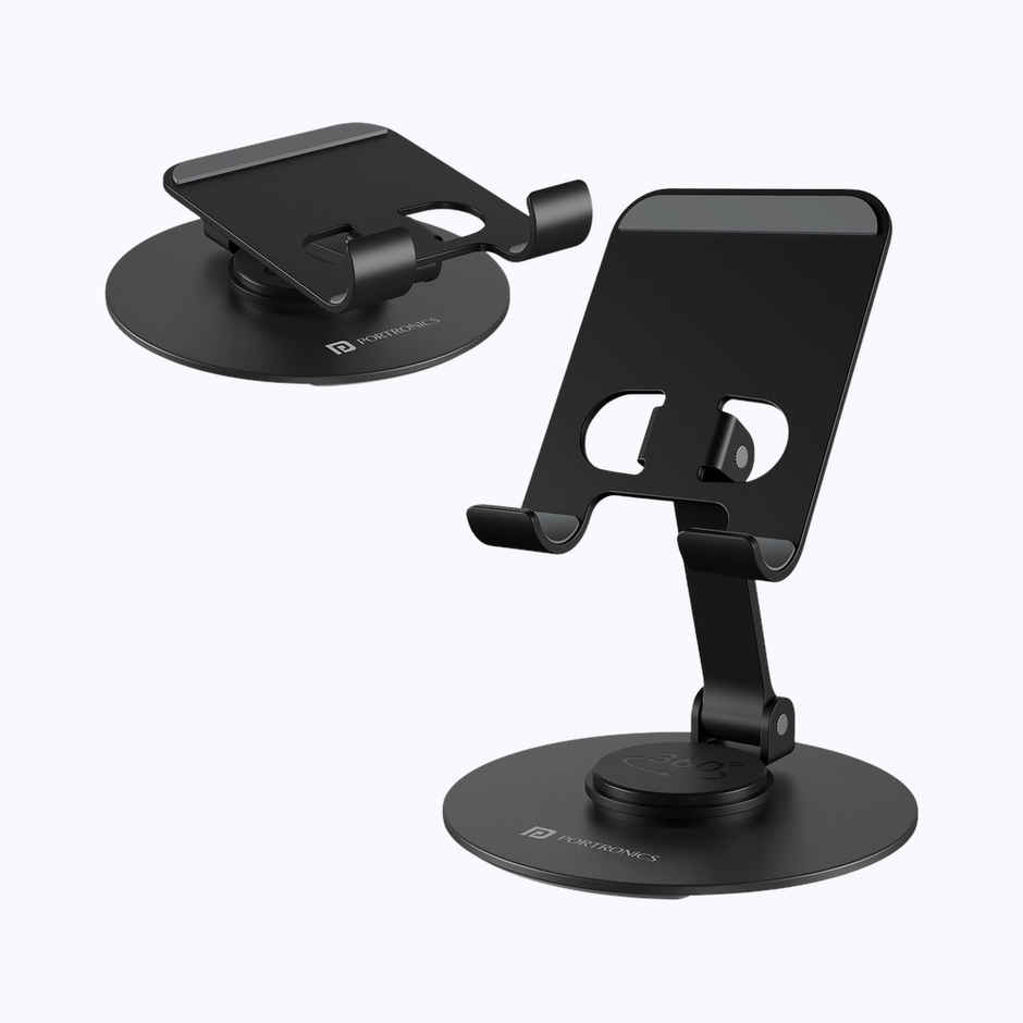 Portronics Mobot 4, 360 Degree Universal Mobile Holder - Black