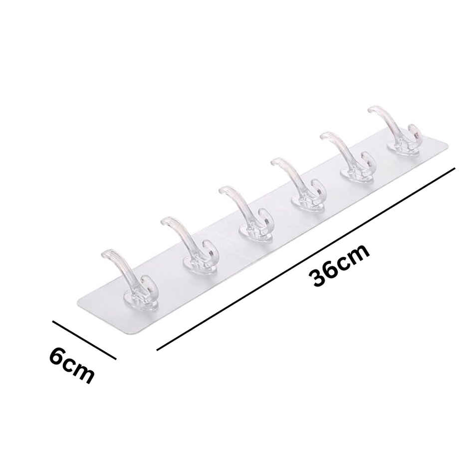 SE7EN Multipurpose Self Adhesive 6 hooks Hanger Strip