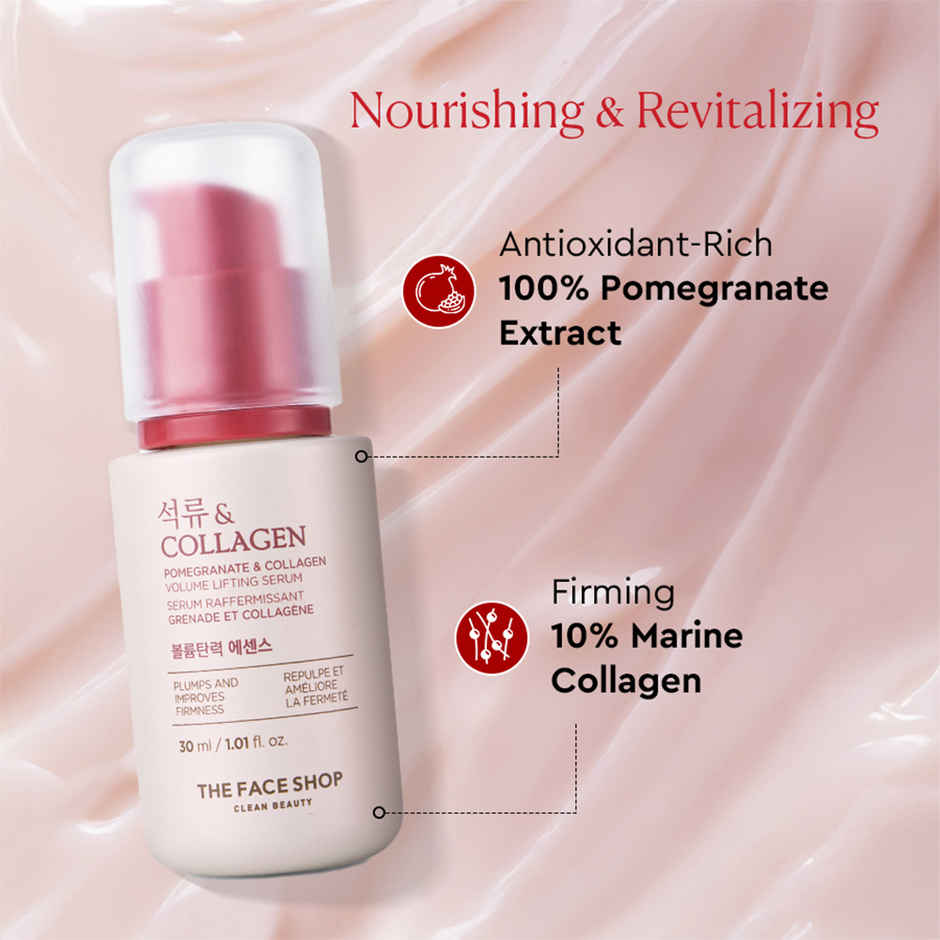 The Face Shop Pomegranate And Collagen Serum, With Hyaluronic Acid, For Skin Firming