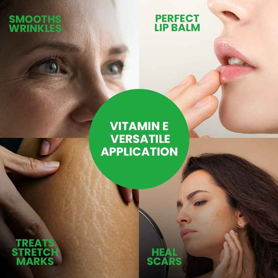 Carbamide Forte 400mg Vitamin E Capsules for Face and Hair with Vitamin E Oil- 120 Capsules