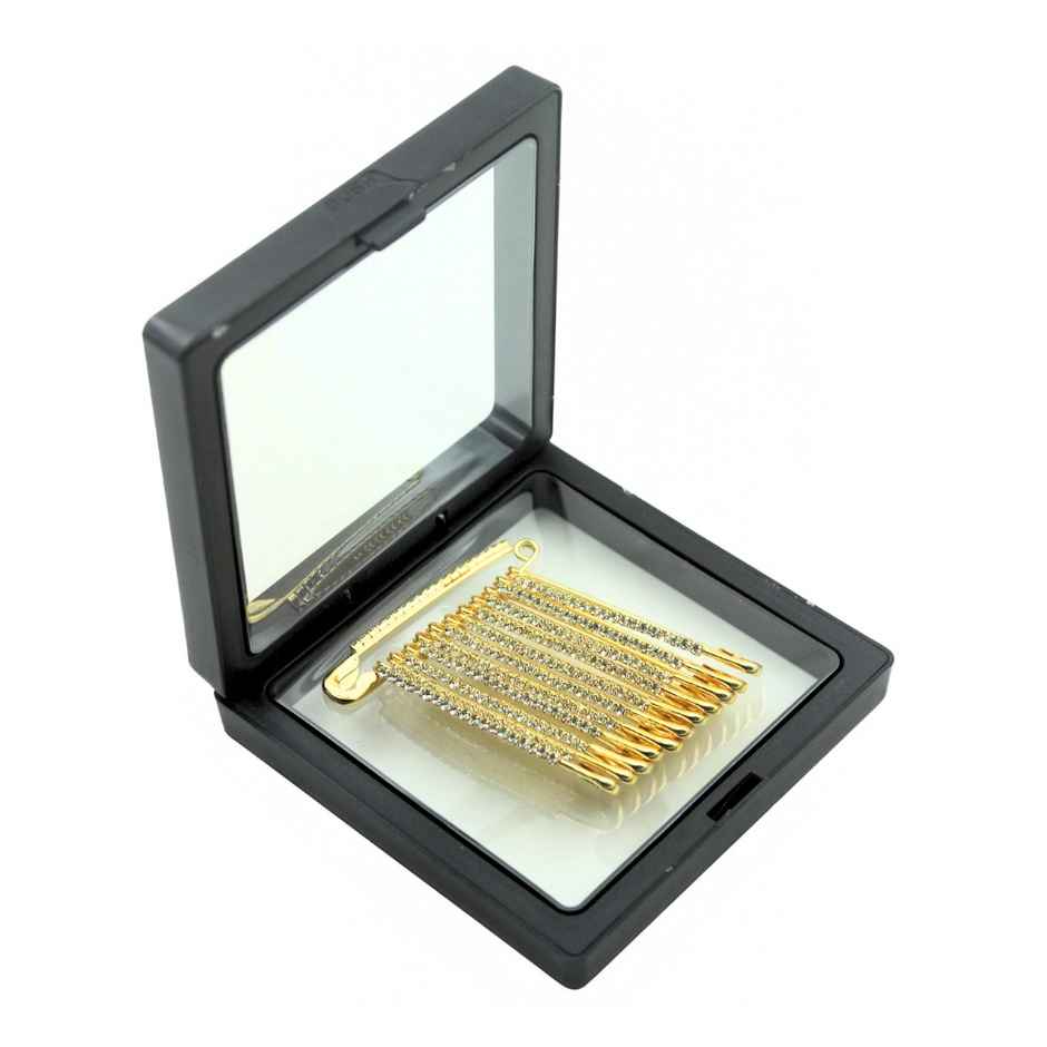 Golden Diamond Studded Saree Safety Pin