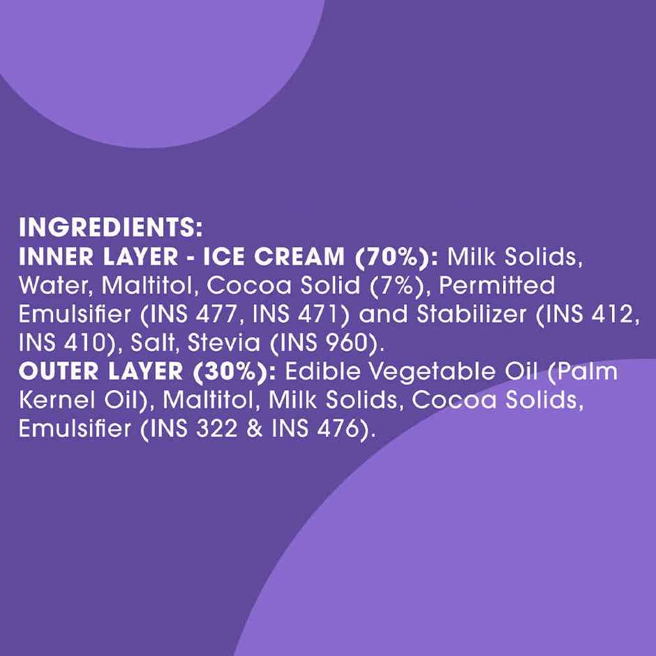NOTO Dark Chocolate Minis Sugar Free, Guilt Free Ice Cream
