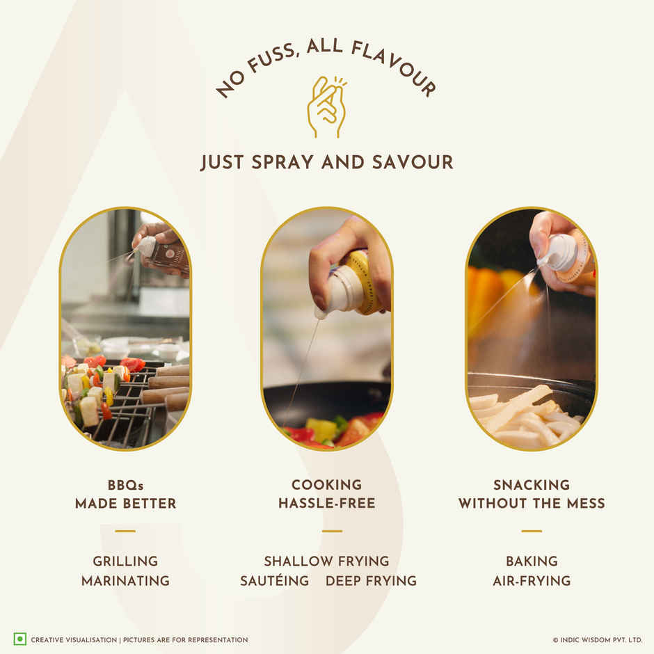 Indic Wisdom Nava Spray - Groundnut Wood Pressed Oil (Spray for cooking)