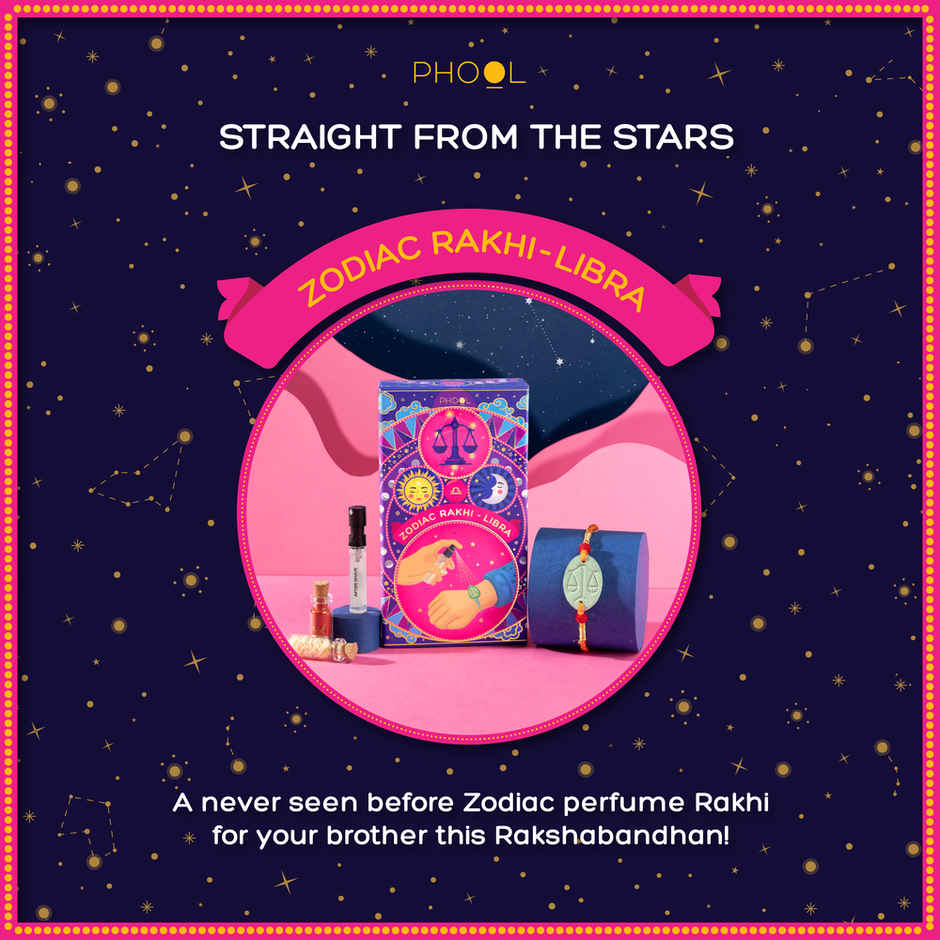 Zodiac Libra Rakhi for Brother (Phool)