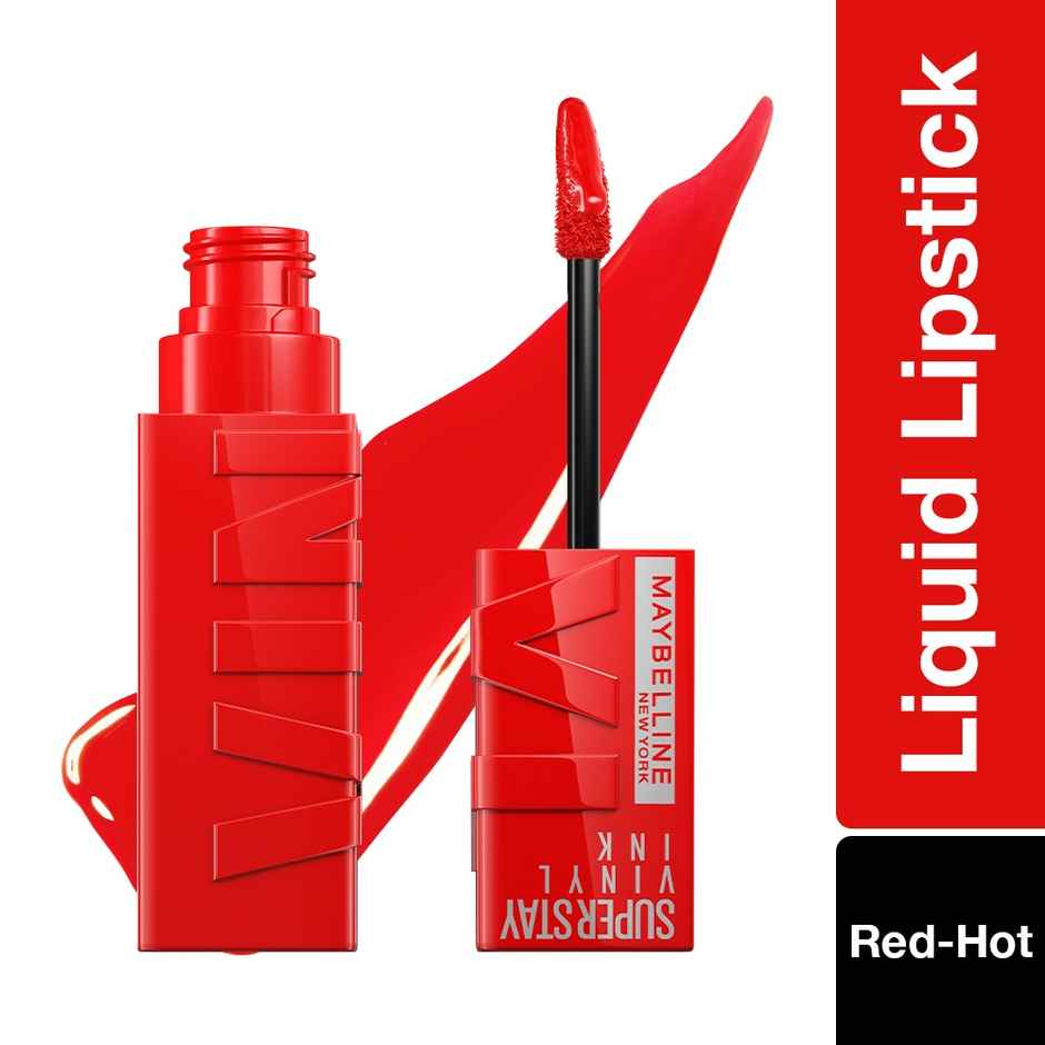 Maybelline Superstay Vinyl Ink Liquid Lipstick | Red Hot | 16 HRs | Enriched With Vitamin E & Aloe