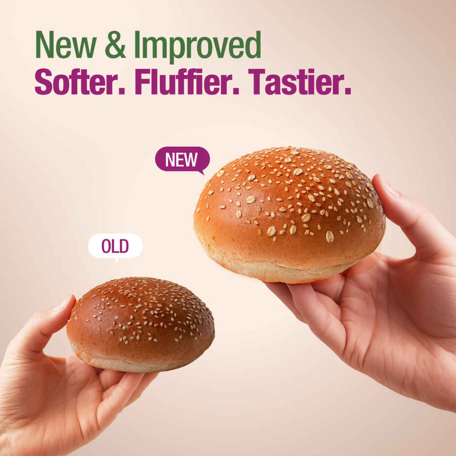 High Protein Burger Bun (No Maida) - Made With Mp Sharbati Wheat