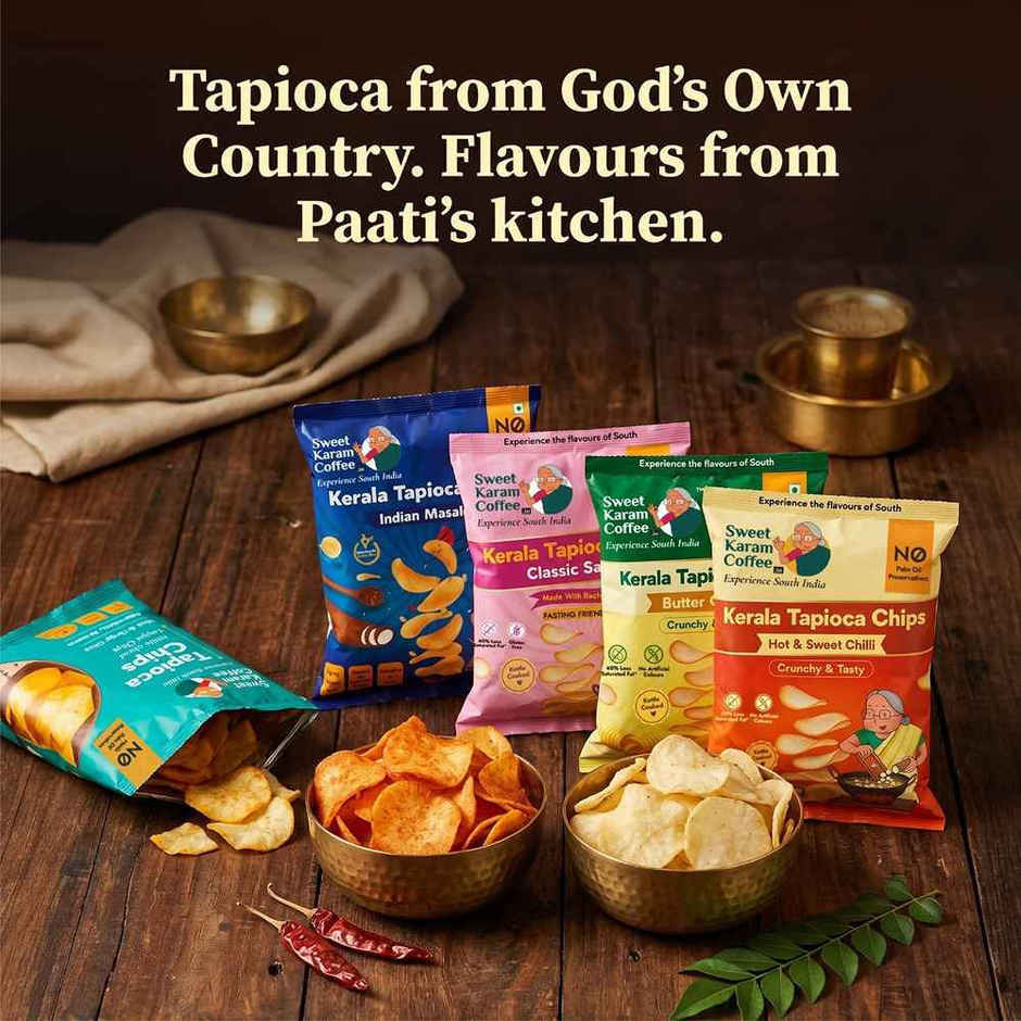 Sweet Karam Coffee Classic Tapioca Chips | No Palm Oil