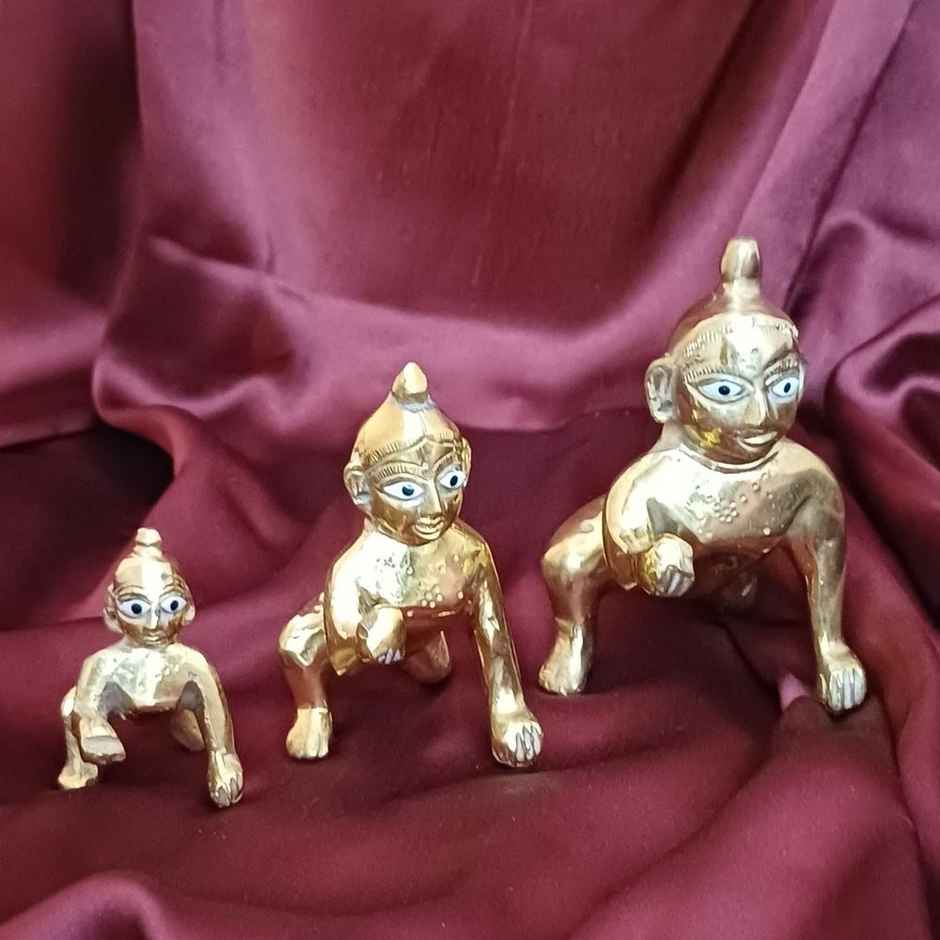Gullak Laddoo Gopal Brass Idol | Size - 4 inch