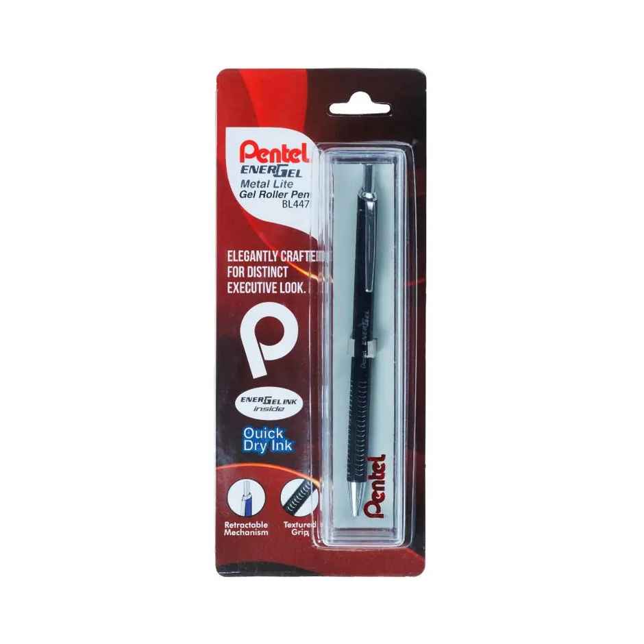 Pentel Energel Metal Lite Single Blister Red Body Blue Ink