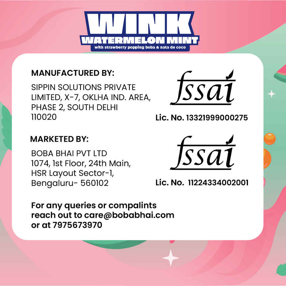 Boba Bhai Watermelon Mojito with Popping Bubbles & Nata de Coco