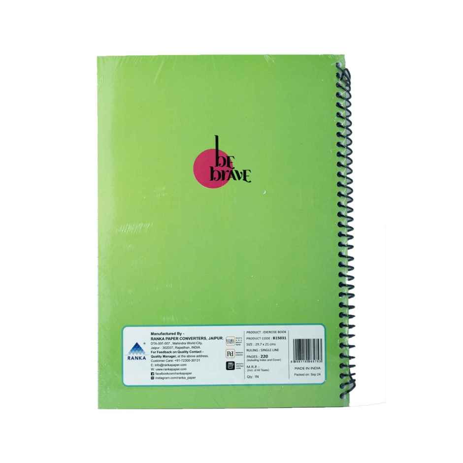 Ranka Spiral 5 Subject Single Line Notebook | 220 Pages | 21 x 29.7 cm | Assorted Designs