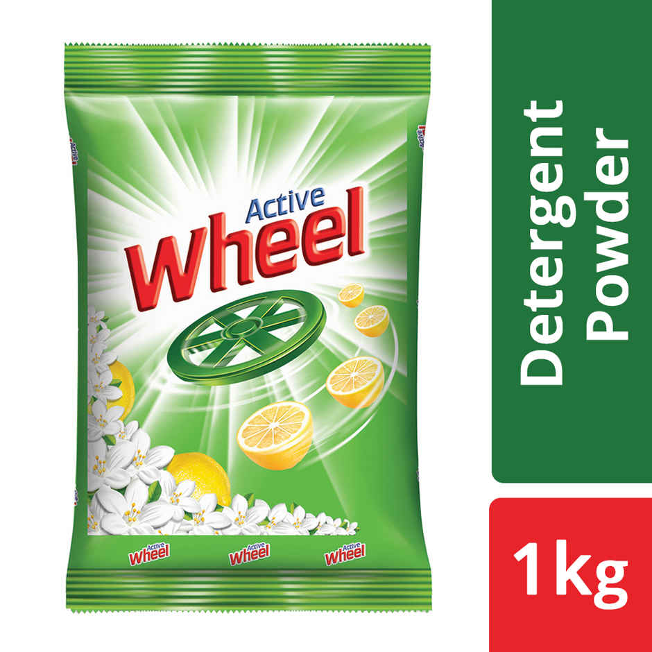 Vim Lemon Dishwash Bar (300g) & Wheel Green Lemon & Jasmine Detergent Powder (1kg) Combo