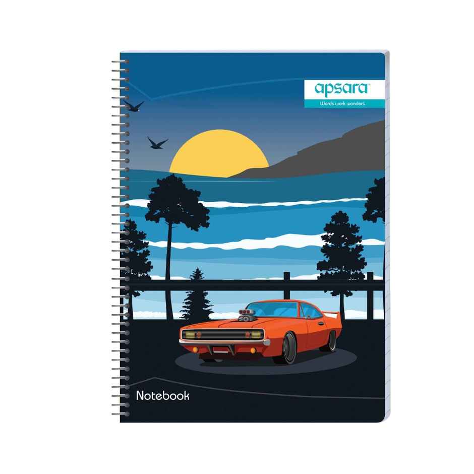 Apsara Spiral Bound Single Line 1 Subject Notebook 60gsm | 160 Pages | 24 x 18 cm | Covers May Varry