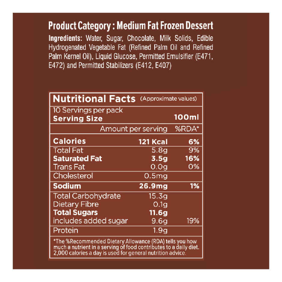 Cream Pot Chocolate Tub | Frozen Dessert Tub