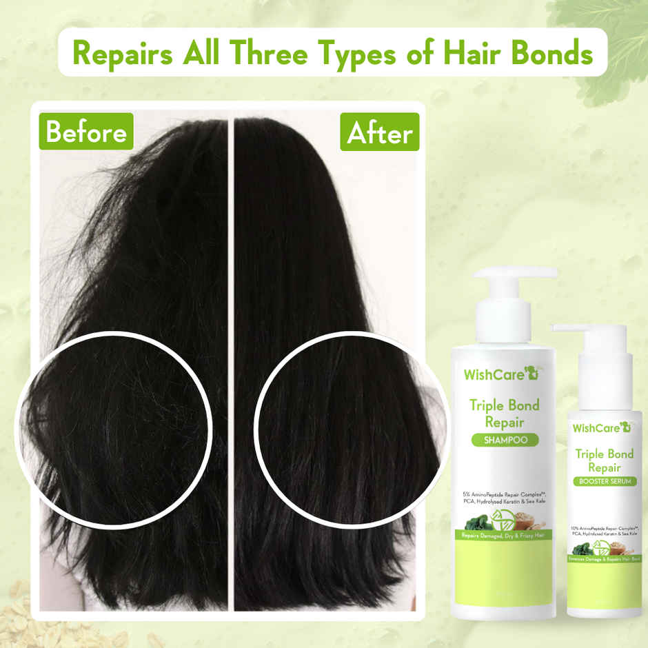 Wishcare Triple Bond Repair Shampoo - 5% Aminopeptide Complex & Pca - Repairs Damaged & Frizzy Hair
