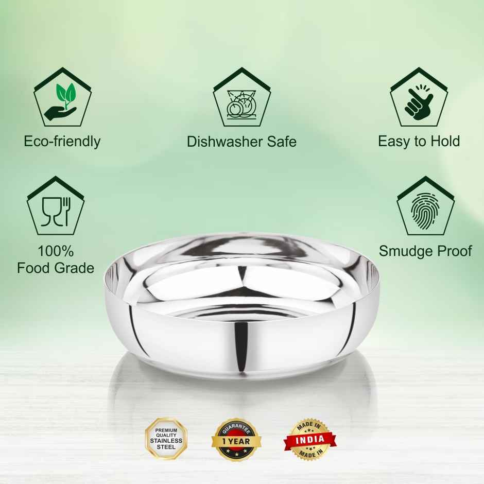 Steelera Stainless Steel Apple Halwa / Dessert / Snack / Plates | Food Safe | 12.5 cm