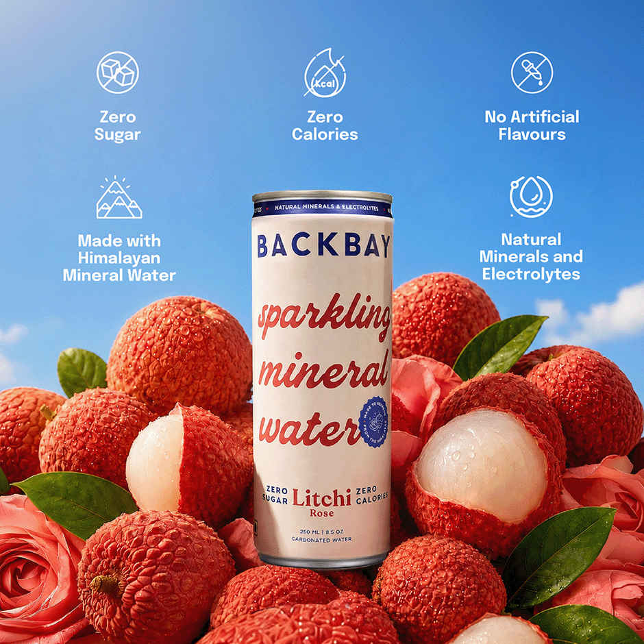 Backbay Litchi Rose Sparkling Mineral Water