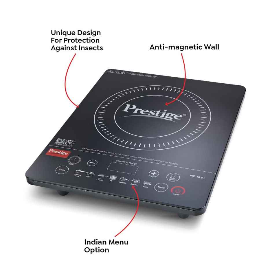 Prestige Pic 15.0 Plus 1900-Watt Induction Cooktop| Indian Menu Option| Automatic Voltage Regulator