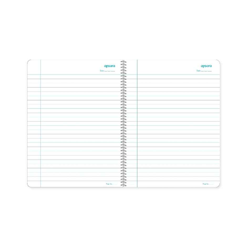 Apsara Spiral Bound Single Line 1 Subject Notebook 60gsm | 160 Pages | 24 x 18 cm | Covers May Varry