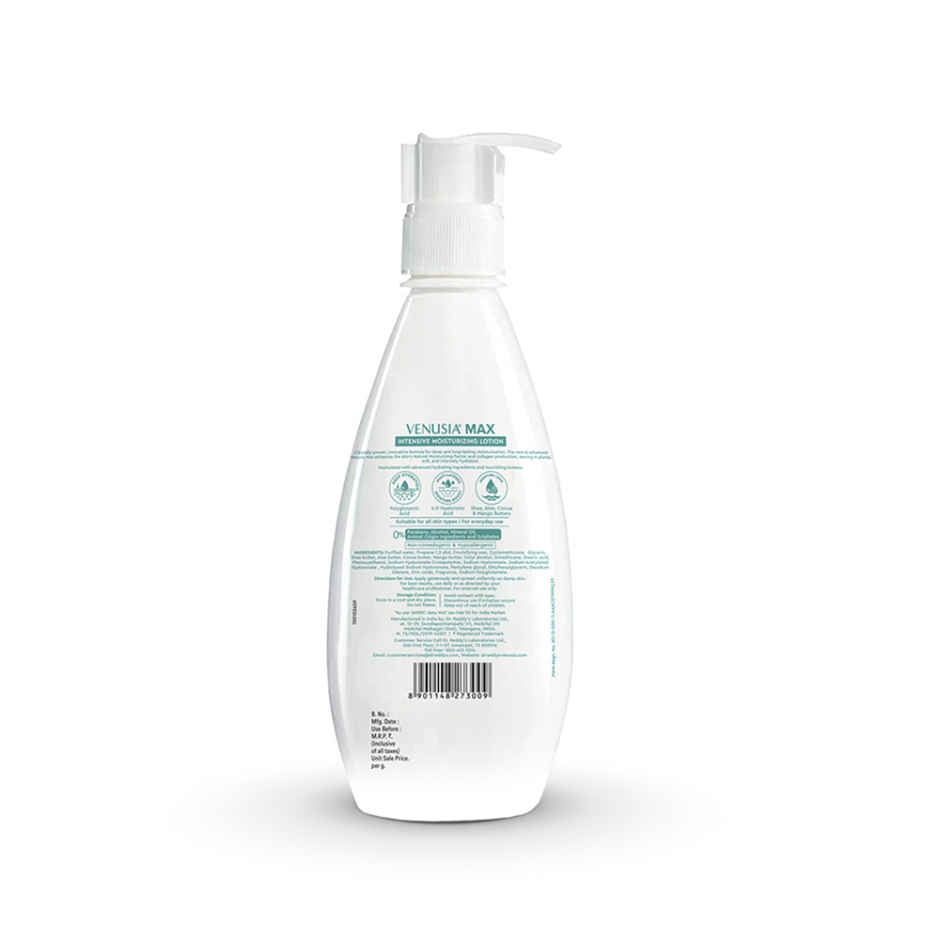 Venusia Max Intensive Moisturizing Lotion with 4D Hyaluronic+Polyglutamic Acid | Normal to Dry Skin
