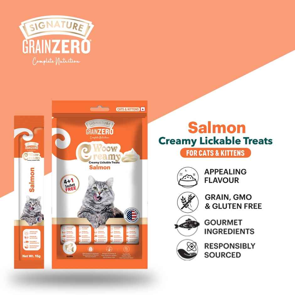 Grain Zero Creamy Lickable Cat Treat - Salmon
