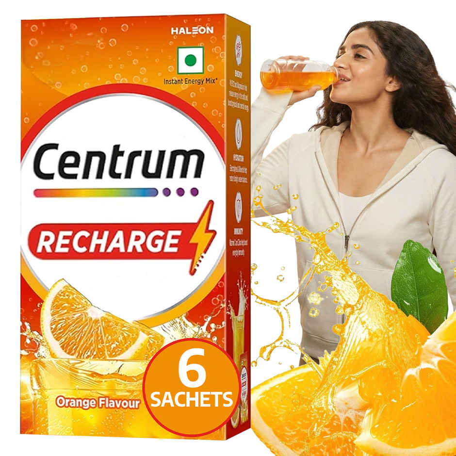 Centrum Recharge - Energy Drink Mix with Electrolytes, Vitamins & Minerals - Pack of 6 Sachets
